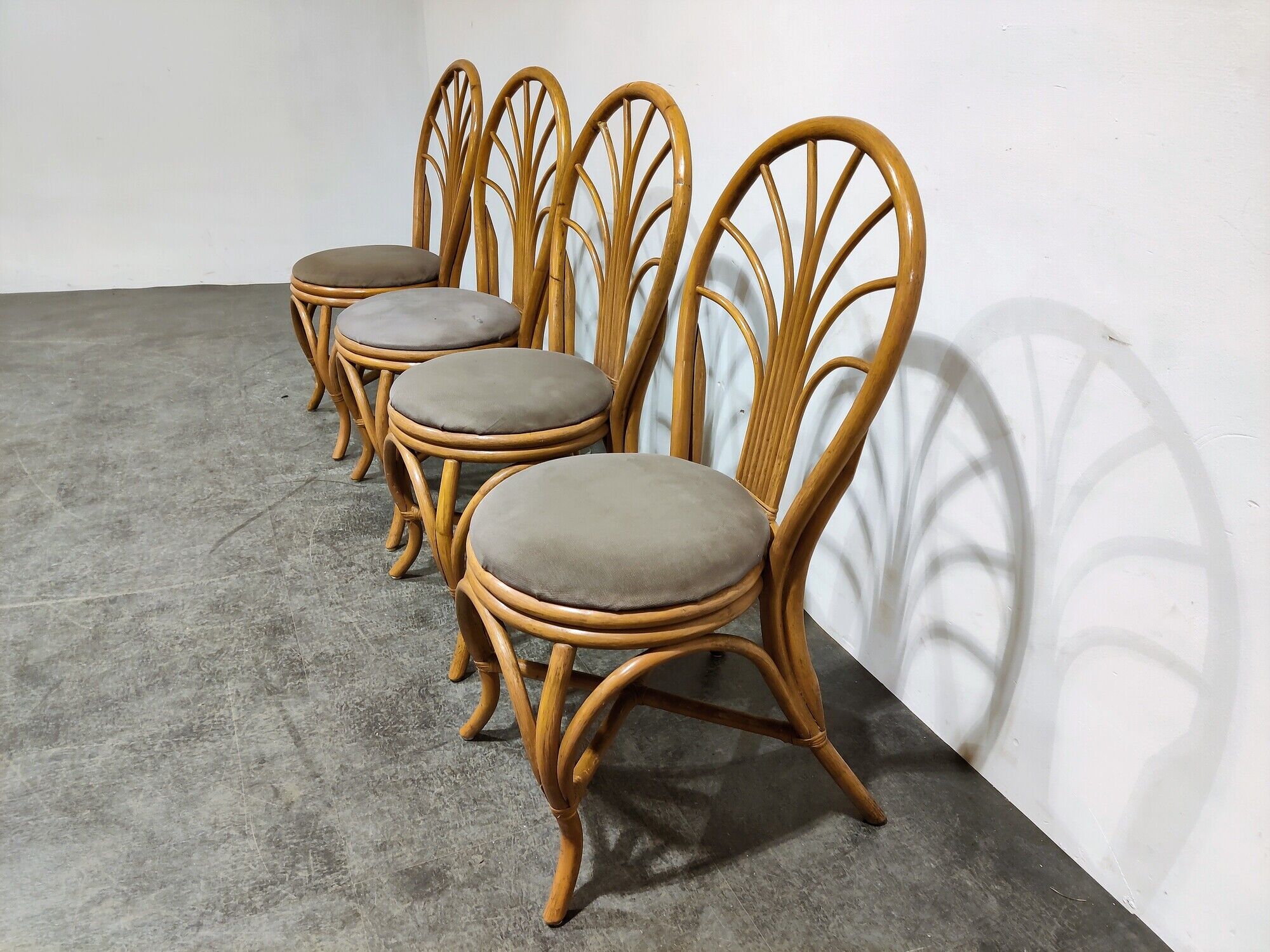 Vintage bamboo dining chairs, 1960s