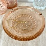 Pink glass ashtray