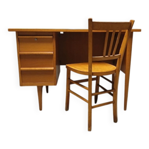 Bureau année 60 + Chaise - bistro