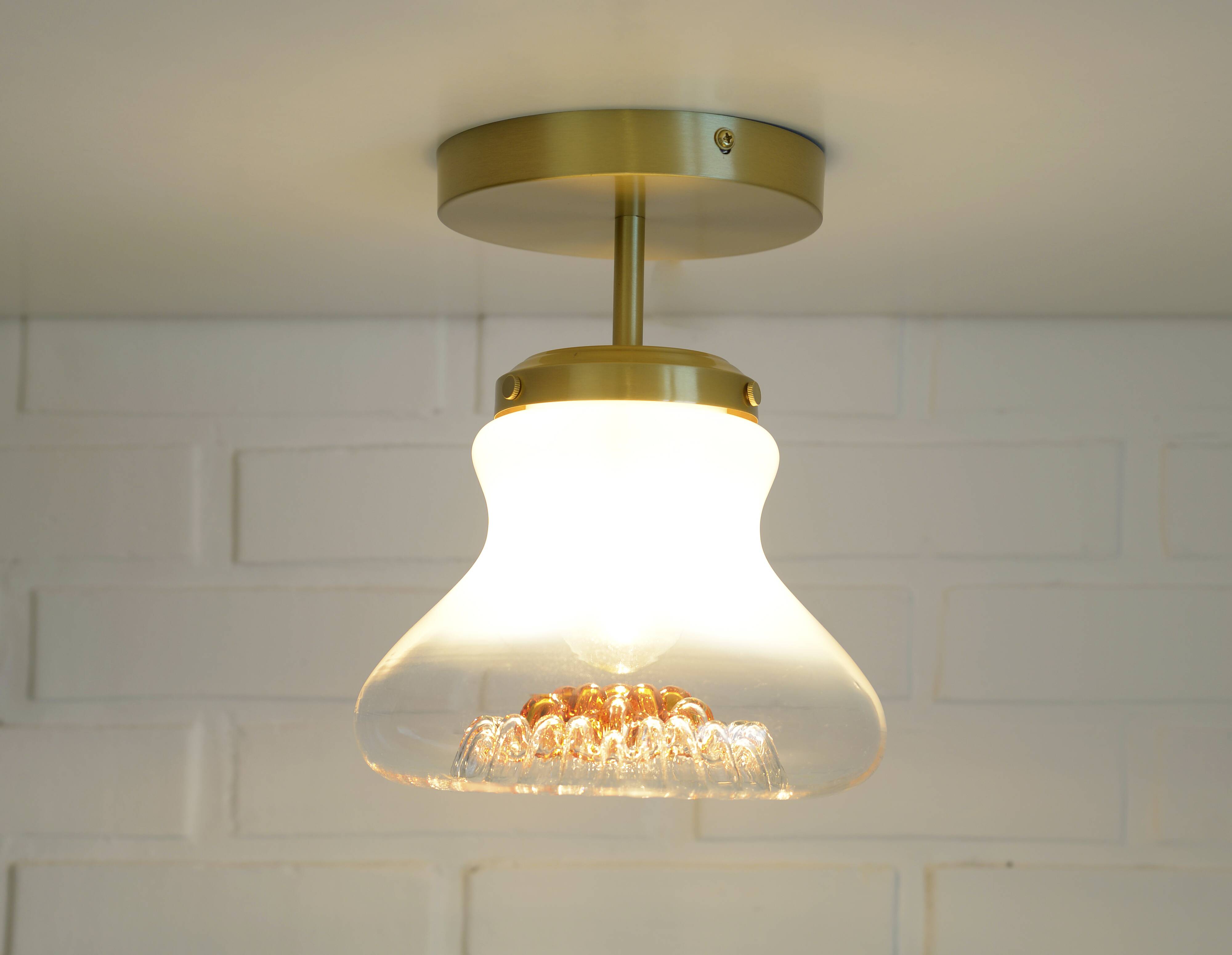 Set of 4 Vintage Sconces Flush Mount Mazzega Murano Glass Ceiling Lights