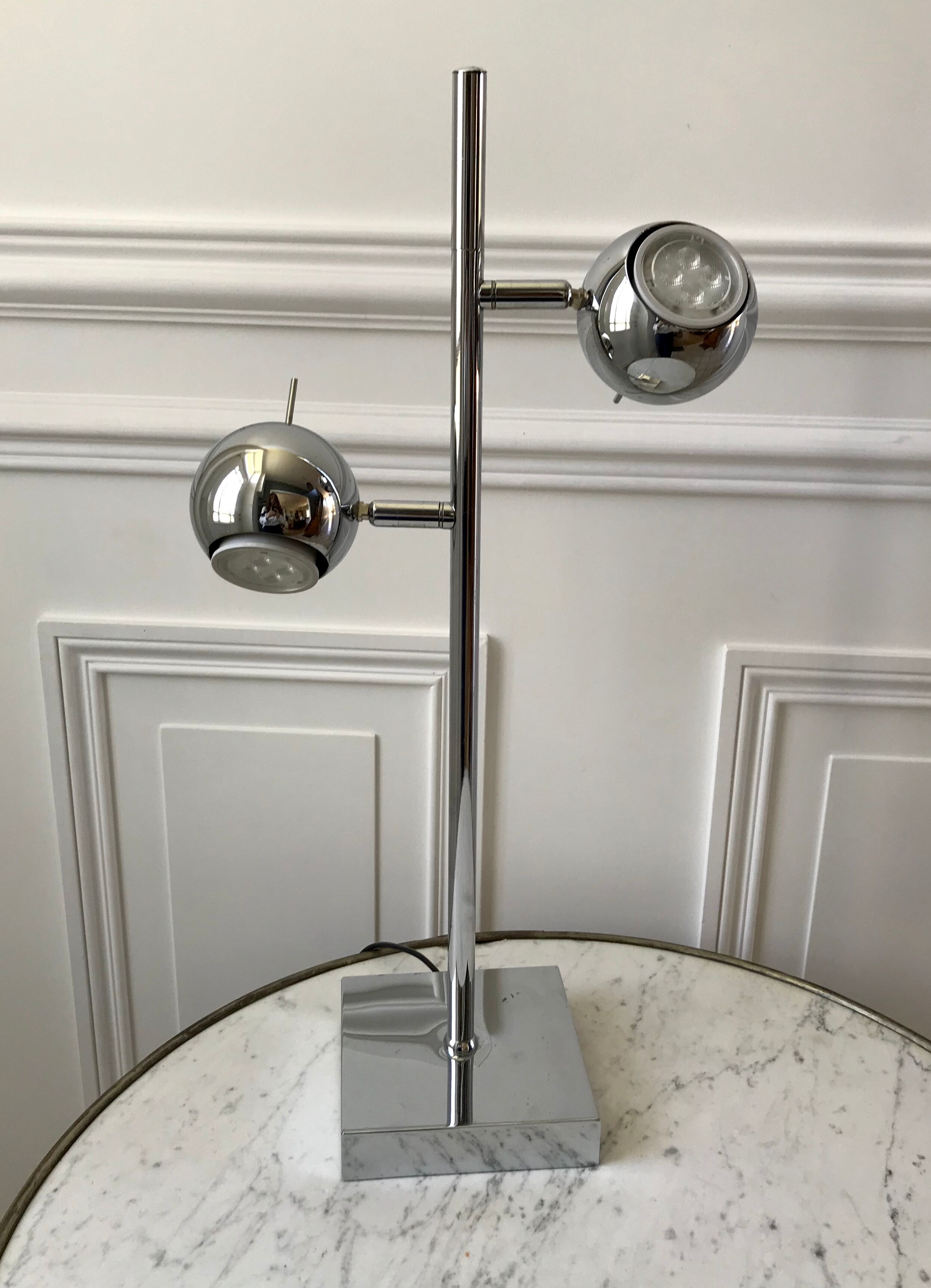 Modular eyeball lamp chrome 70s-80s