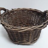 Panier osier tressé rond anses