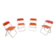 Four red Plia chairs – Anonima Castelli
