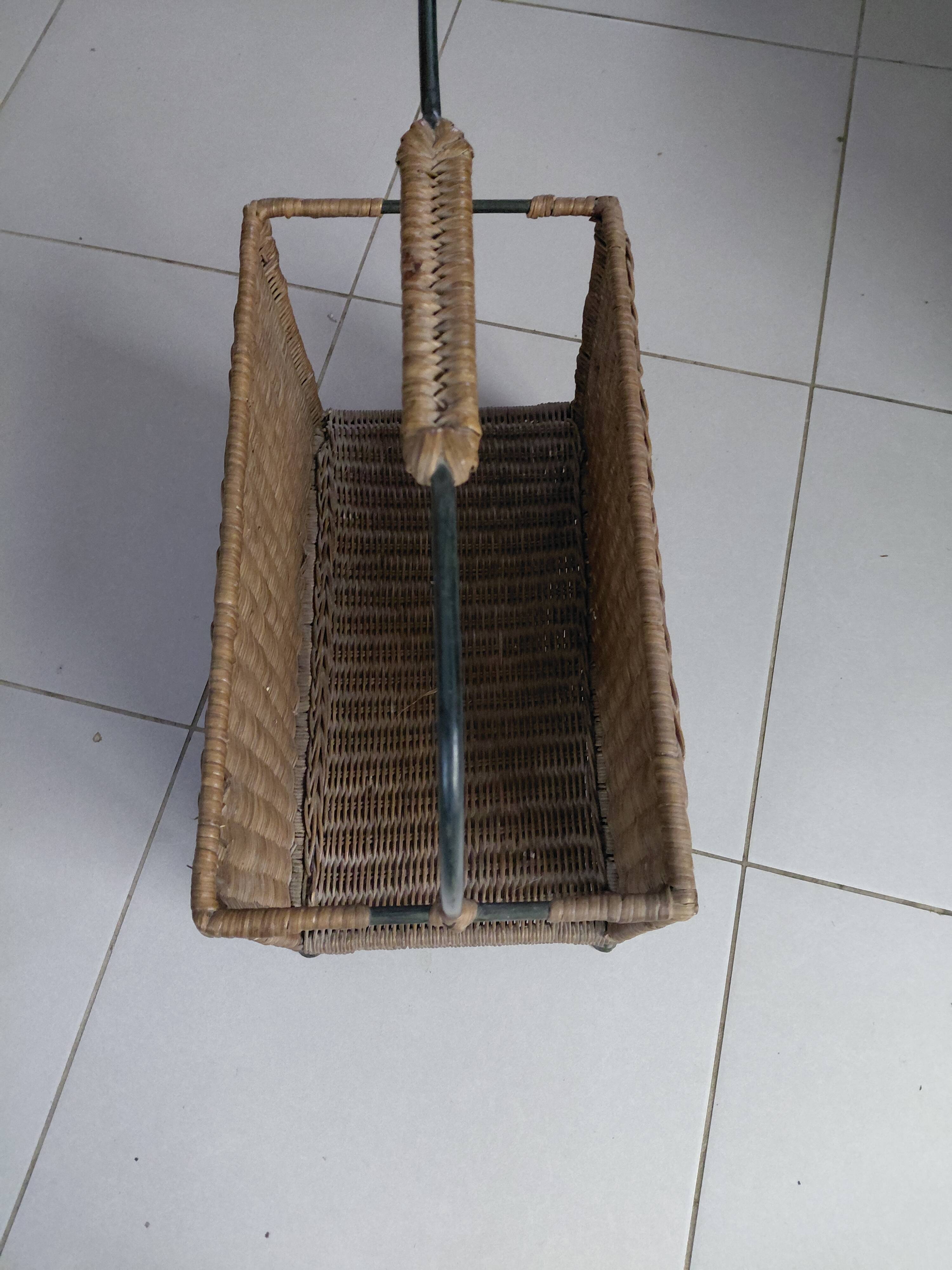 Rattan magazine rack