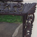 Louis XIII-style carved oak mirror - 129x88cm