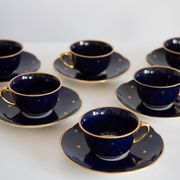 Painted porcelain tea and coffee service, mid-20th century, Poland, 1960.
