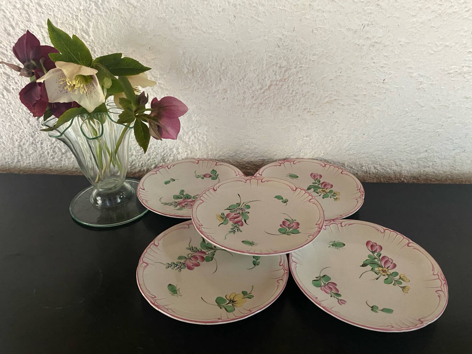 Lot de 5 assiettes à mignardises KG Luneville