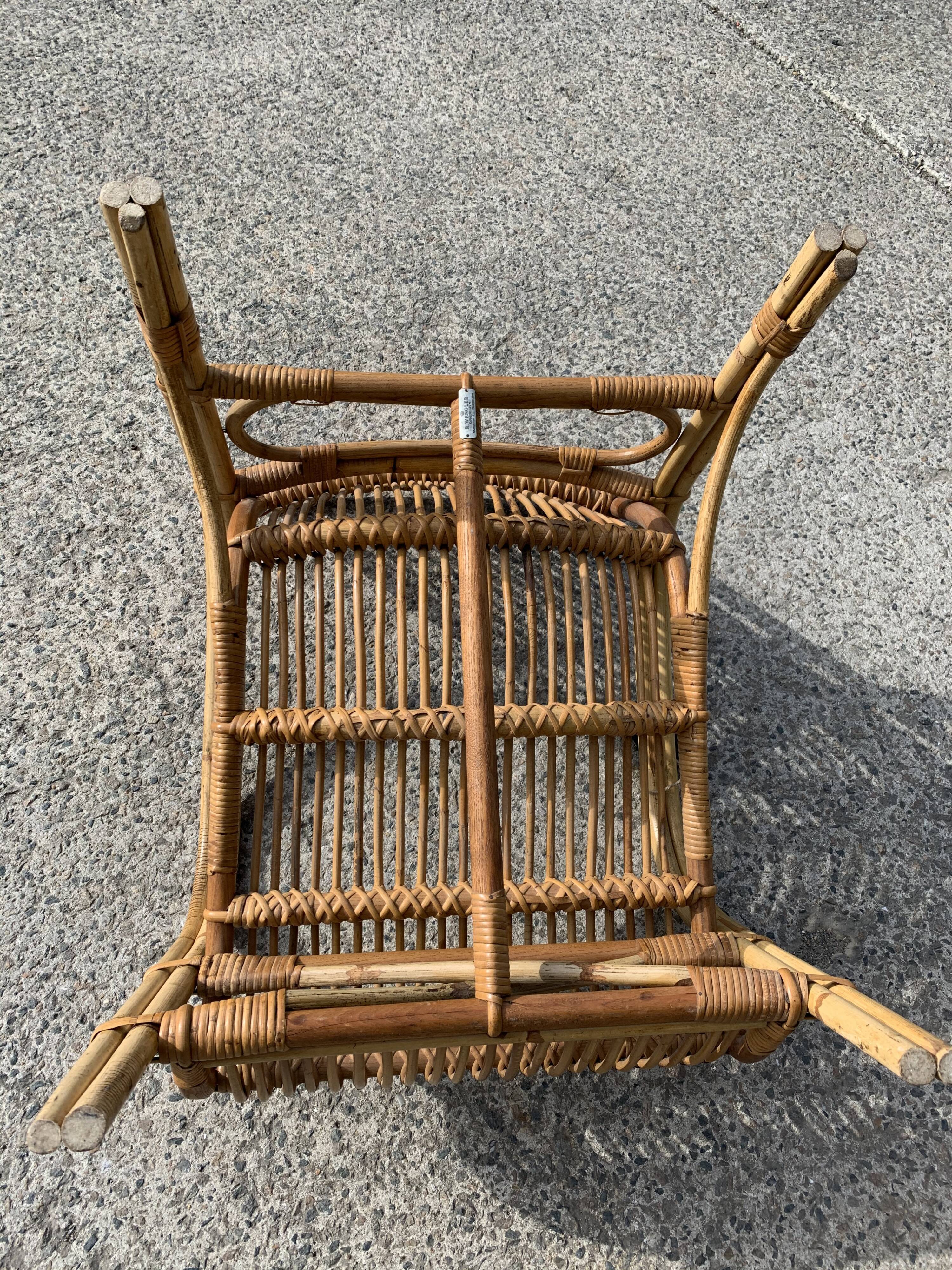 Lot de 3 fauteuils rotin Wengler