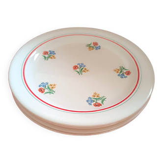 Set of 4 dinner plates. Gien.