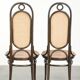 Set of 4 original vintage Thonet design webbing chairs model Long John