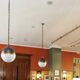 Large Hicks globe pendant light in bronze and glass by Thomas O'Brien USA