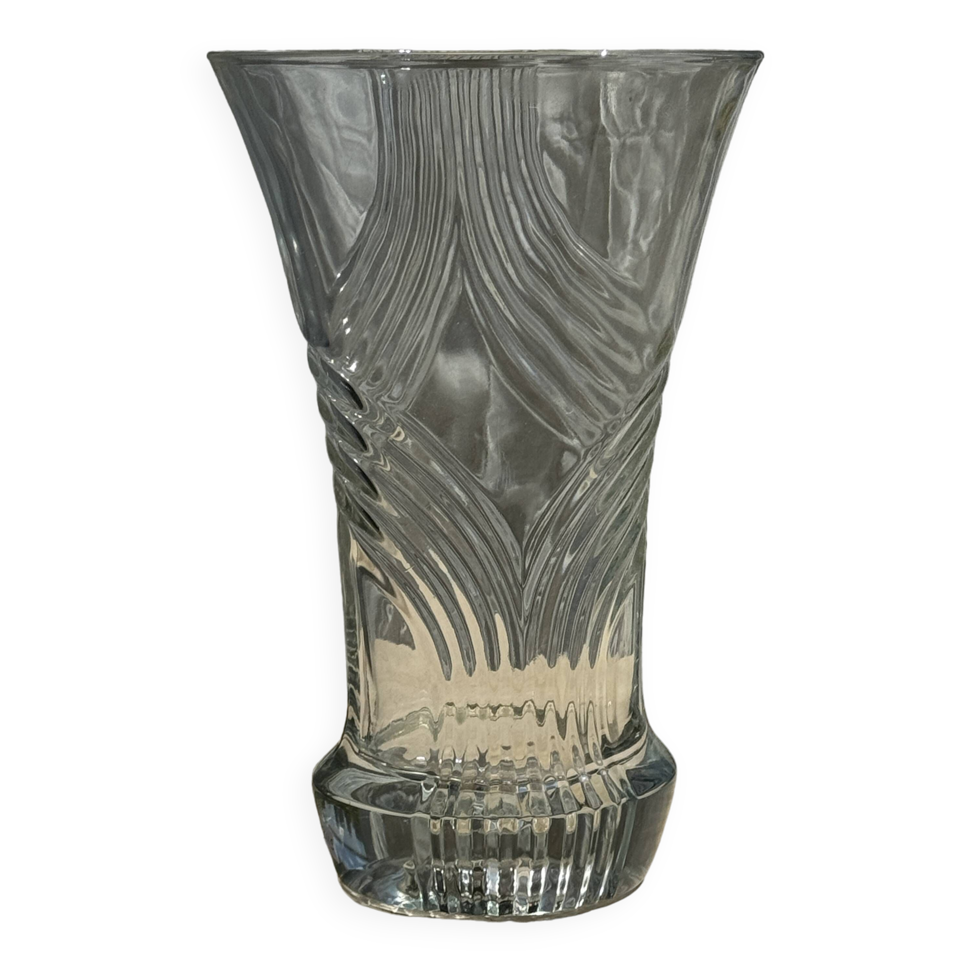 Large geometric glass vase H30