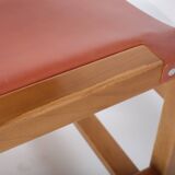 Set of 6 chairs in elm and leather Maison Regain edition