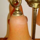 4 tulip lamp in orange glass leg