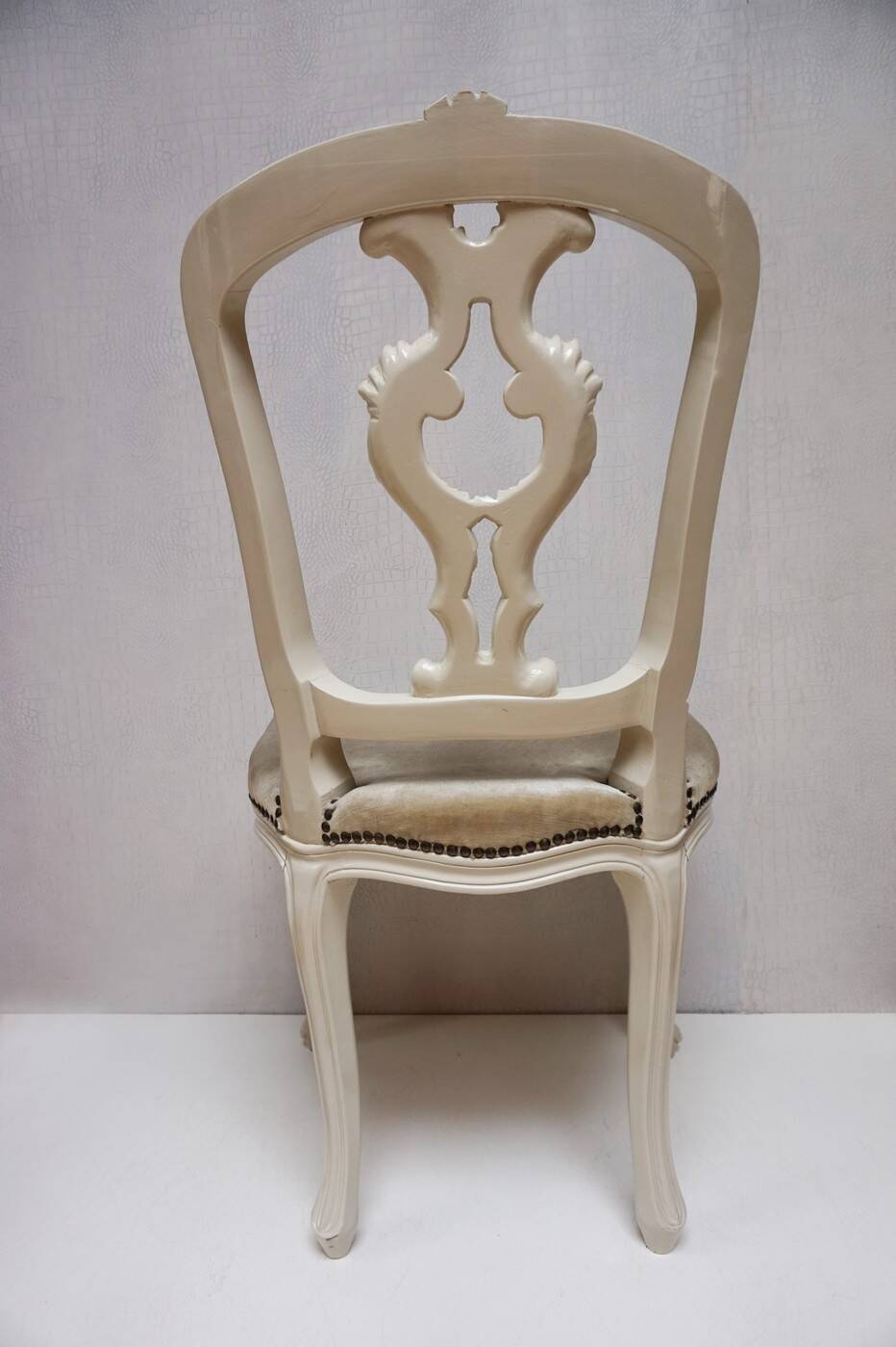 Louis XV Baroque Style Lacquered Chairs, Set of 2