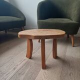 brutalist tripod stool in solid elm