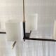 Chandelier in brass and lacquered metal 50s 60s