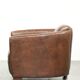 Sturdy dark cognac brown cow leather Aviator design armchair