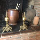 Pair of bronze andirons