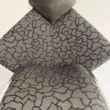 French design rocking chair in fabric and metal from the 70s/80s