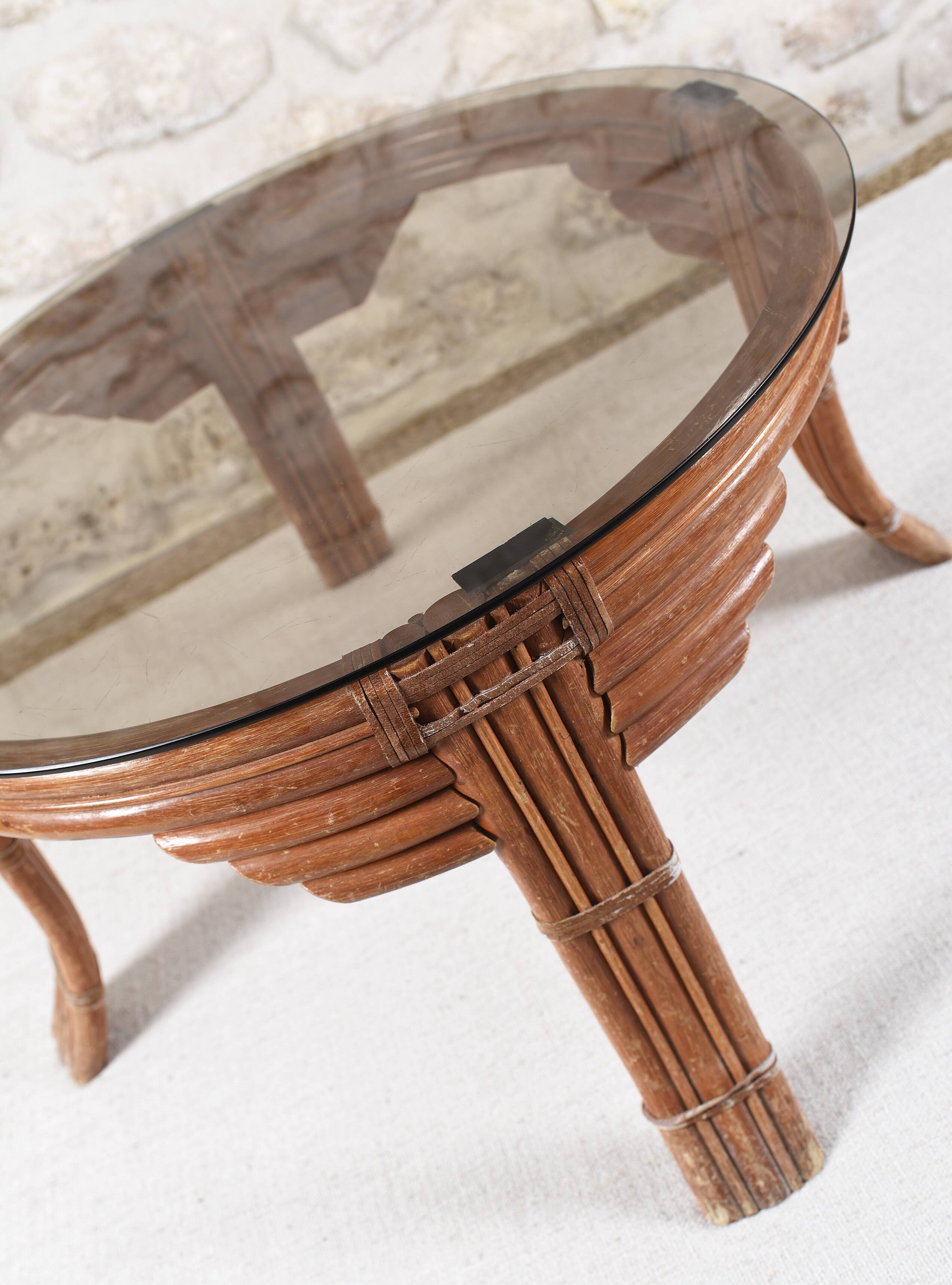 Vintage rattan coffee table