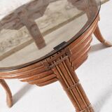 Table basse vintage en rotin