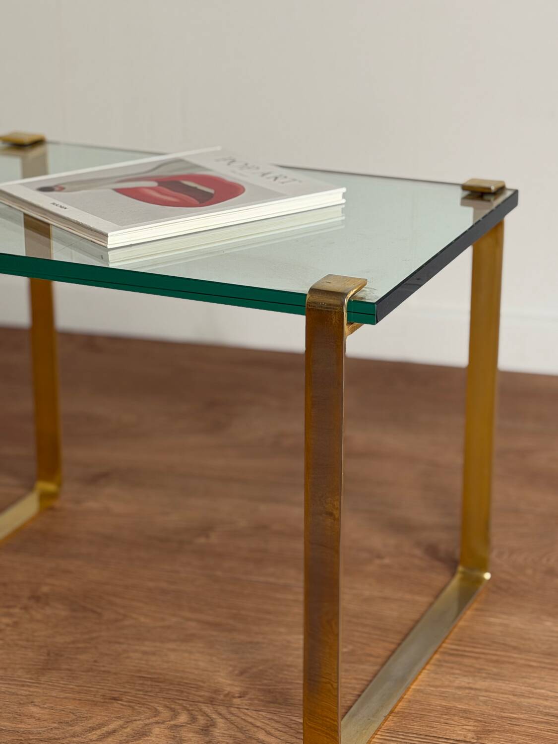Pair of vintage gilt coffee tables by Friedrich Wilhelm Möller, 1970s