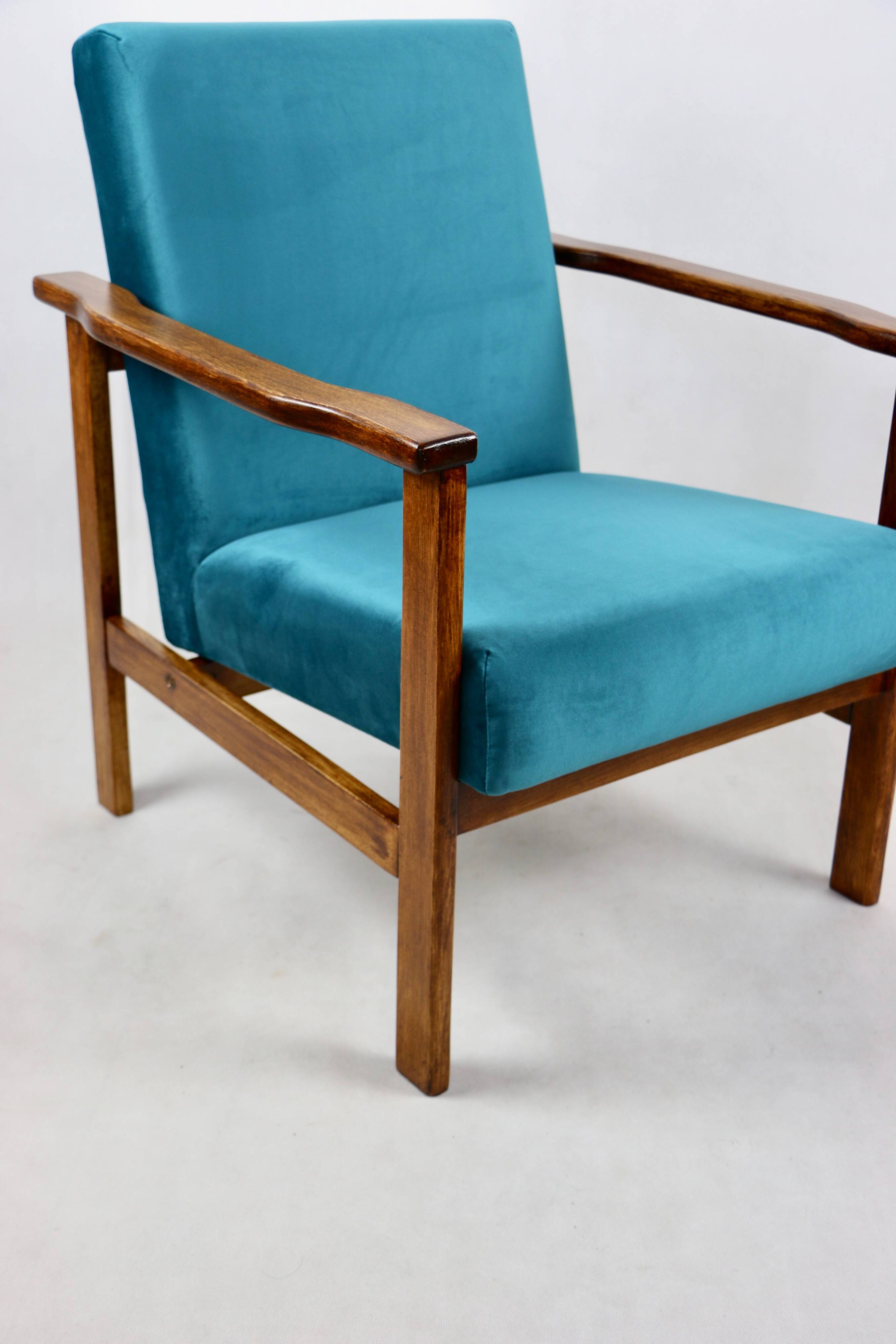 Armchair like 'Lis', 1970s blue turquoise - 2 pieces available