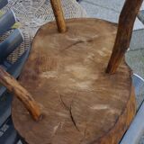 Vintage brutalist side table in solid wood 1960
