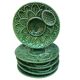 Set of 5 antique barbotine plates decorated with artichokes.