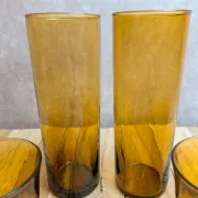 Lot de 4 verres ambrés vintage – Duralex