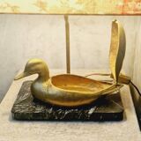 Vintage gold brass duck lamp