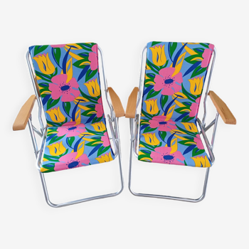 Floral folding chairs