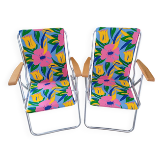 Floral folding chairs