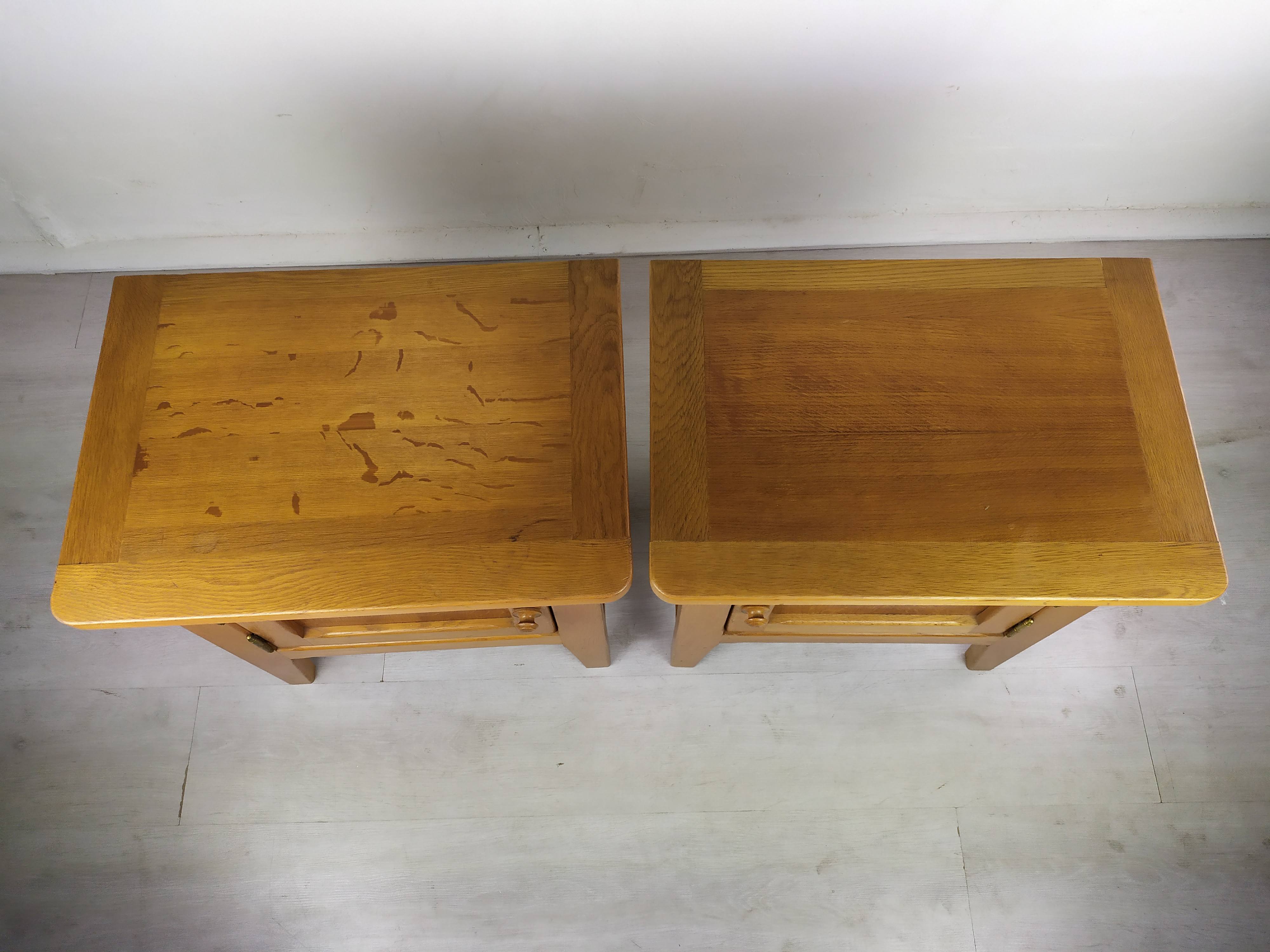 Vintage oak bedside tables