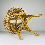 Vintage Rattan Stool attributed to Franco Albini, Italy, 1960s