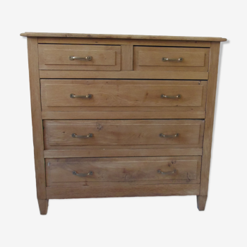 Vintage chest of drawers in raw oak