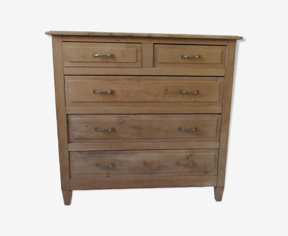 Vintage chest of drawers in raw oak