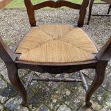 Set of 2 wooden armchairs and canage