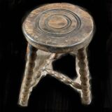 Tabouret bois bas vintage TBE