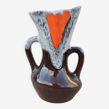 Enamelled stoneware vase