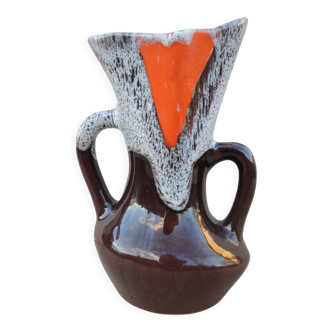 Enamelled stoneware vase