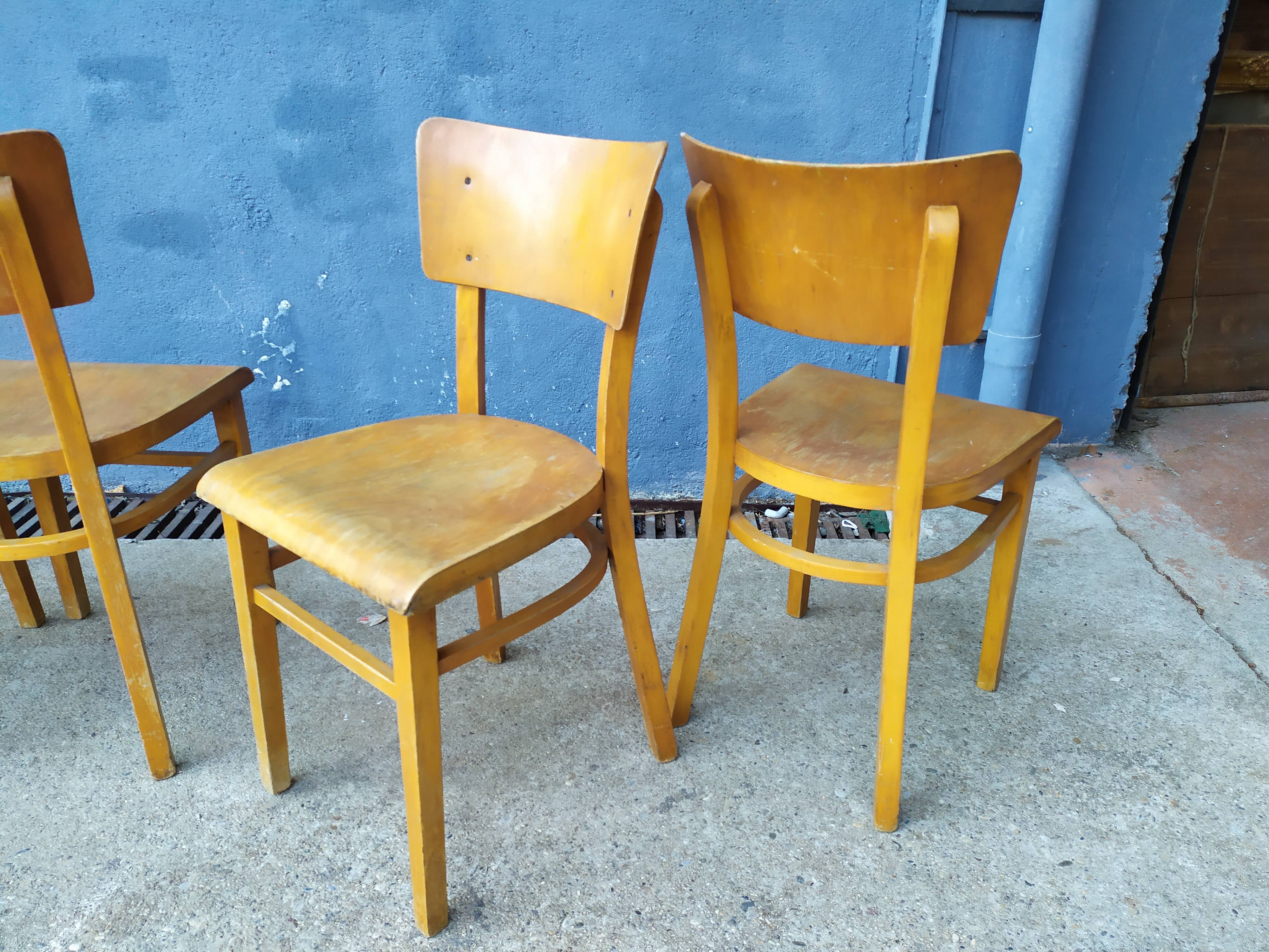 Series of 4 thonet bistro chairs