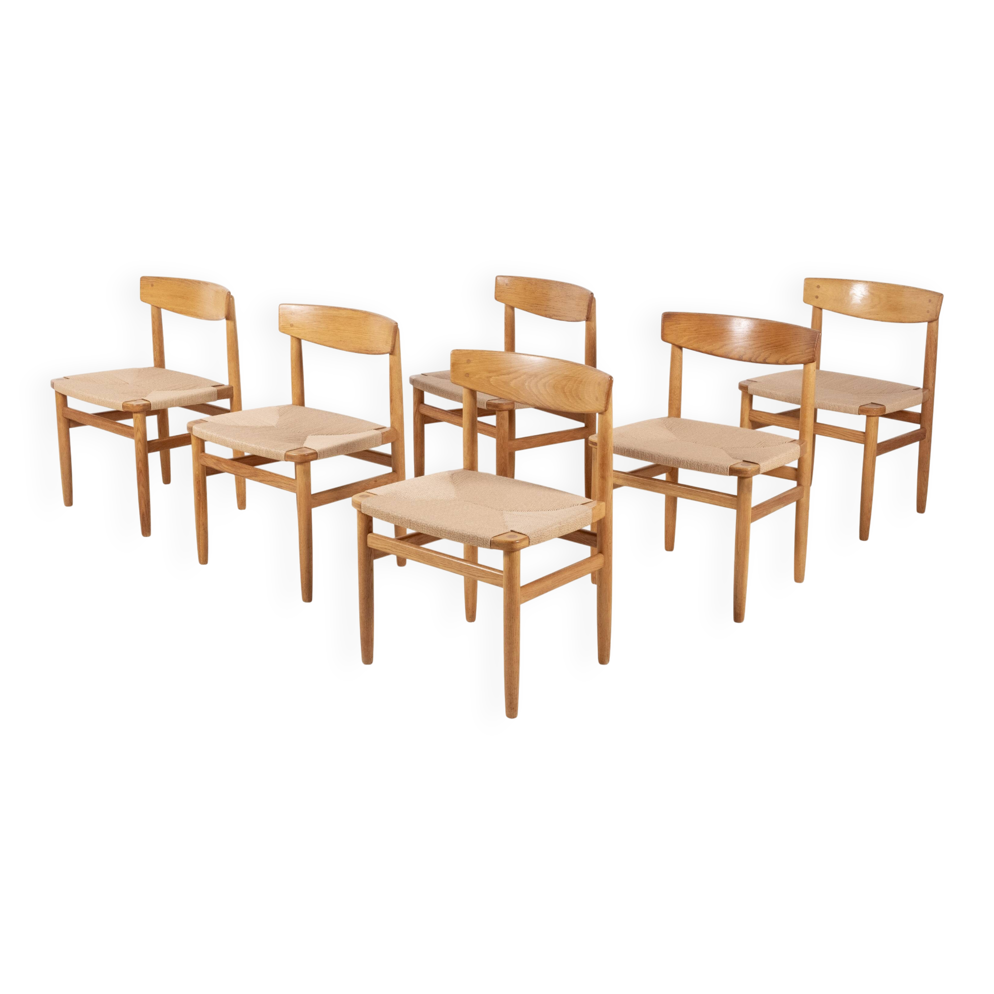 6x Børge Mogensen Øresund Dining Chairs in Oak