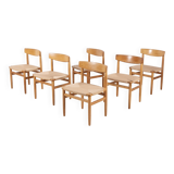 6x Børge Mogensen Øresund Dining Chairs in Oak