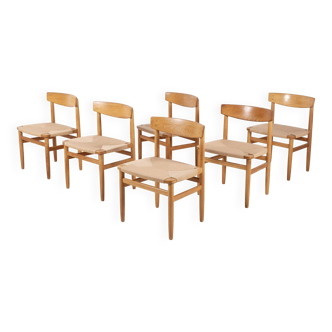 6x Børge Mogensen Øresund Dining Chairs in Oak