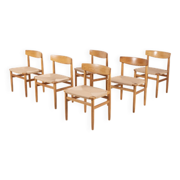 6x Børge Mogensen Øresund Dining Chairs in Oak
