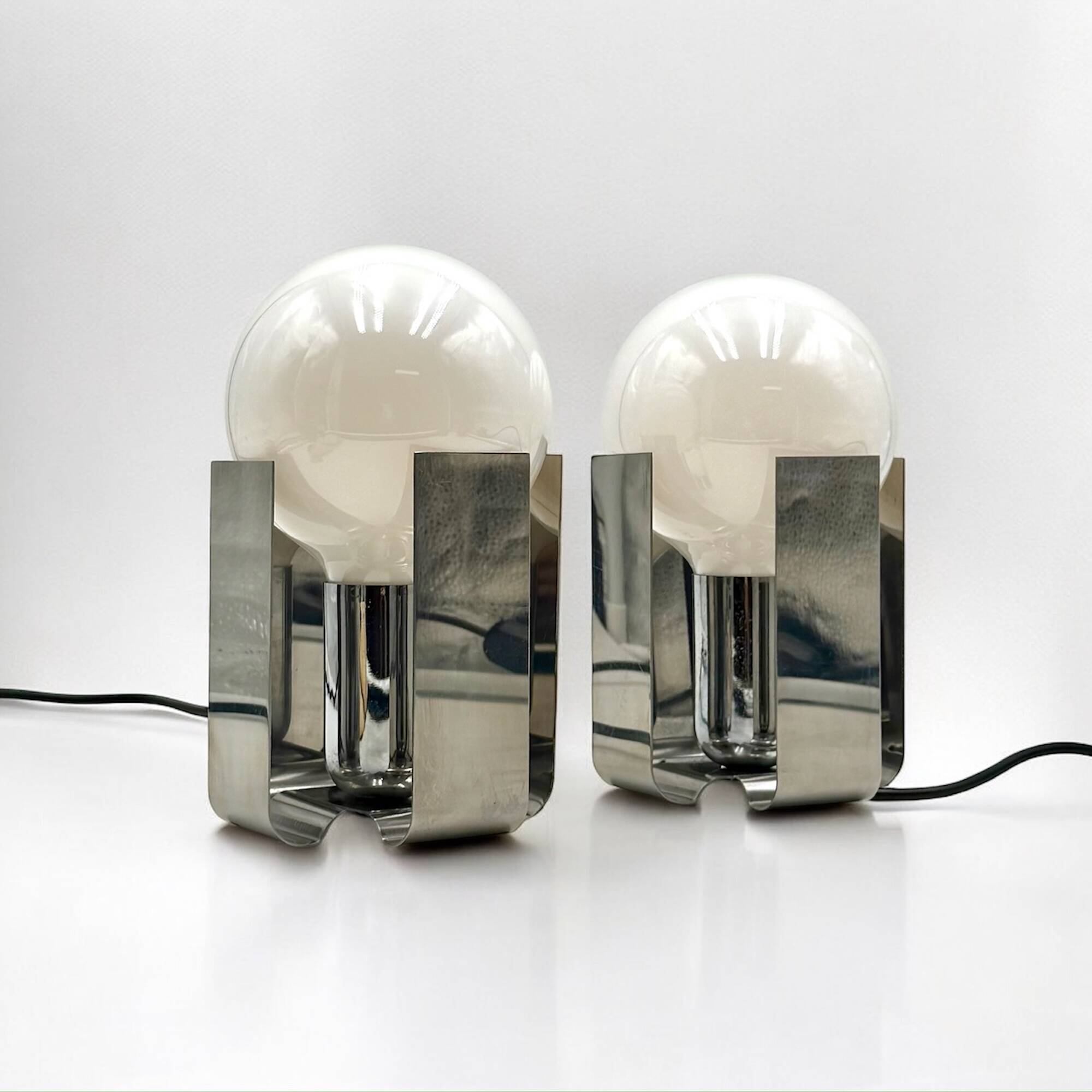 Pair of 70s Design Lamps 'BILIA' by Claudio Salocchi for Lumenform, 1970s