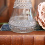 Cut glass liqueur decanter with decorated stopper