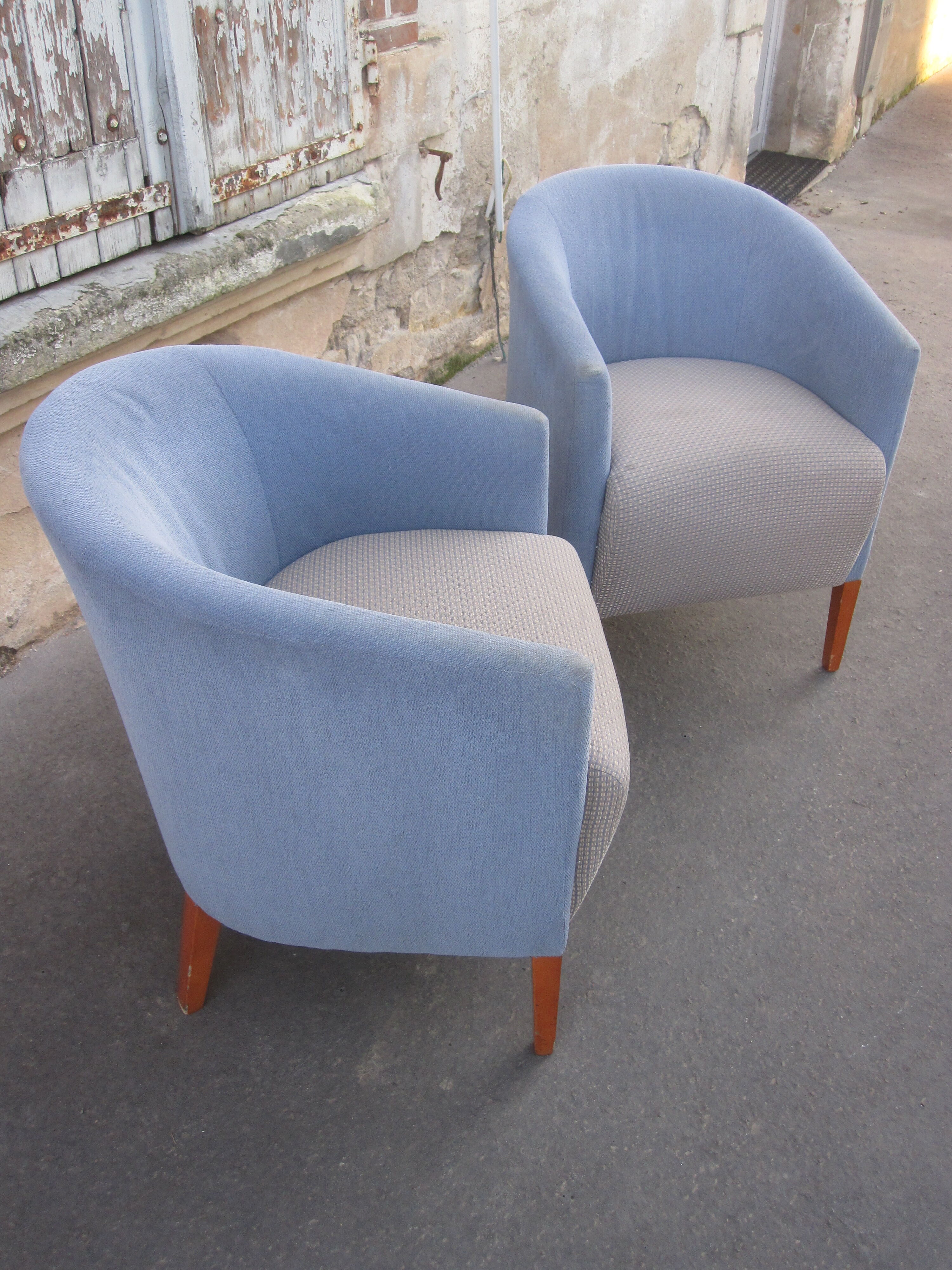 Pair of club style armchairs